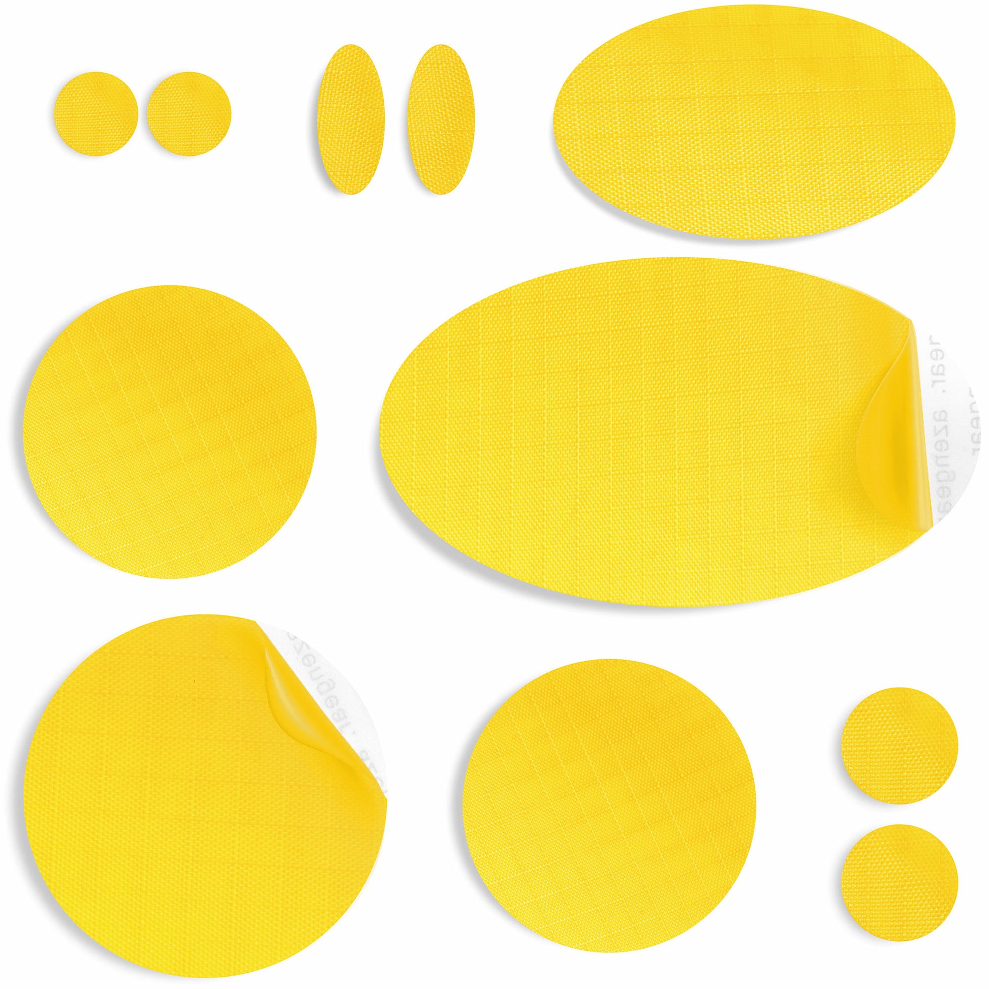 Yellow Puffer Jacket Repair Patches | Waterproof, Pre-Cut, Self-Adhesive, Tear-Resistant (11 Pieces)