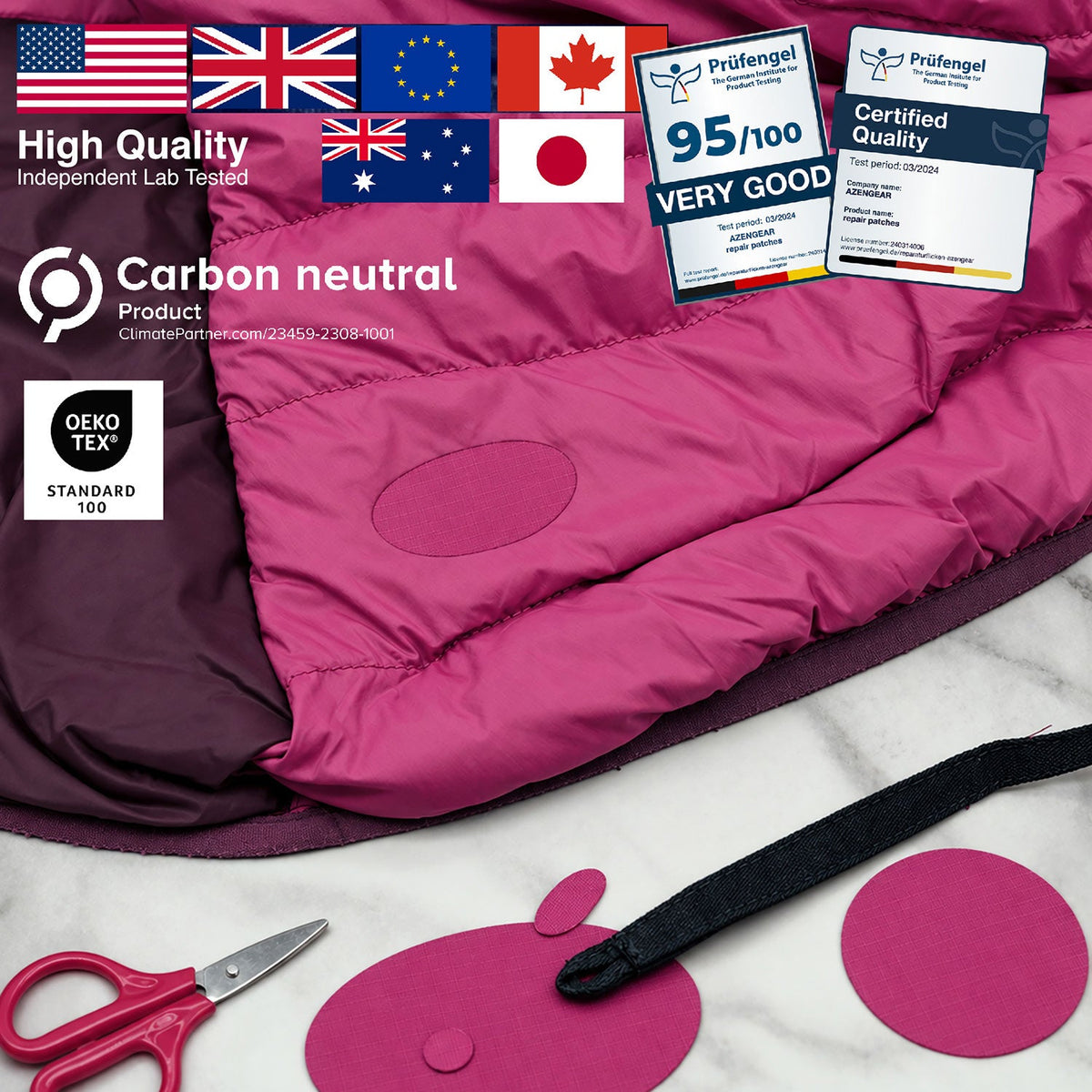 Self-Adhesive Puffer Jacket Repair Patches (30+ Colours) - aZengear