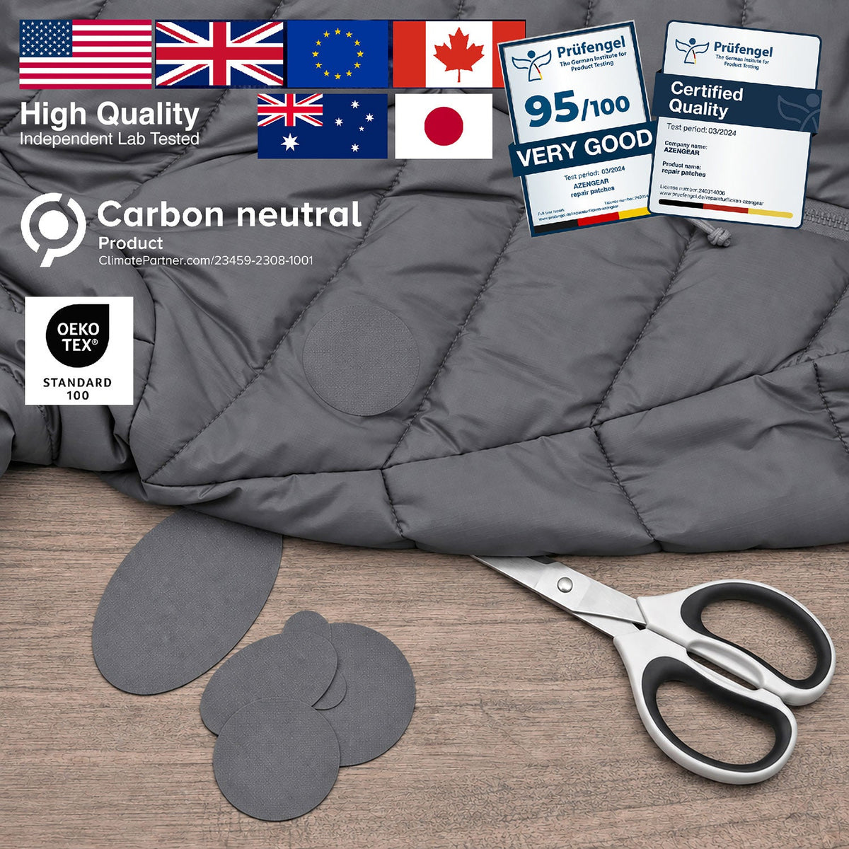Self-Adhesive Puffer Jacket Repair Patches (30+ Colours) - aZengear