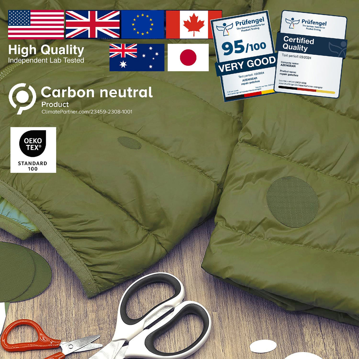 Self-Adhesive Puffer Jacket Repair Patches (30+ Colours) - aZengear