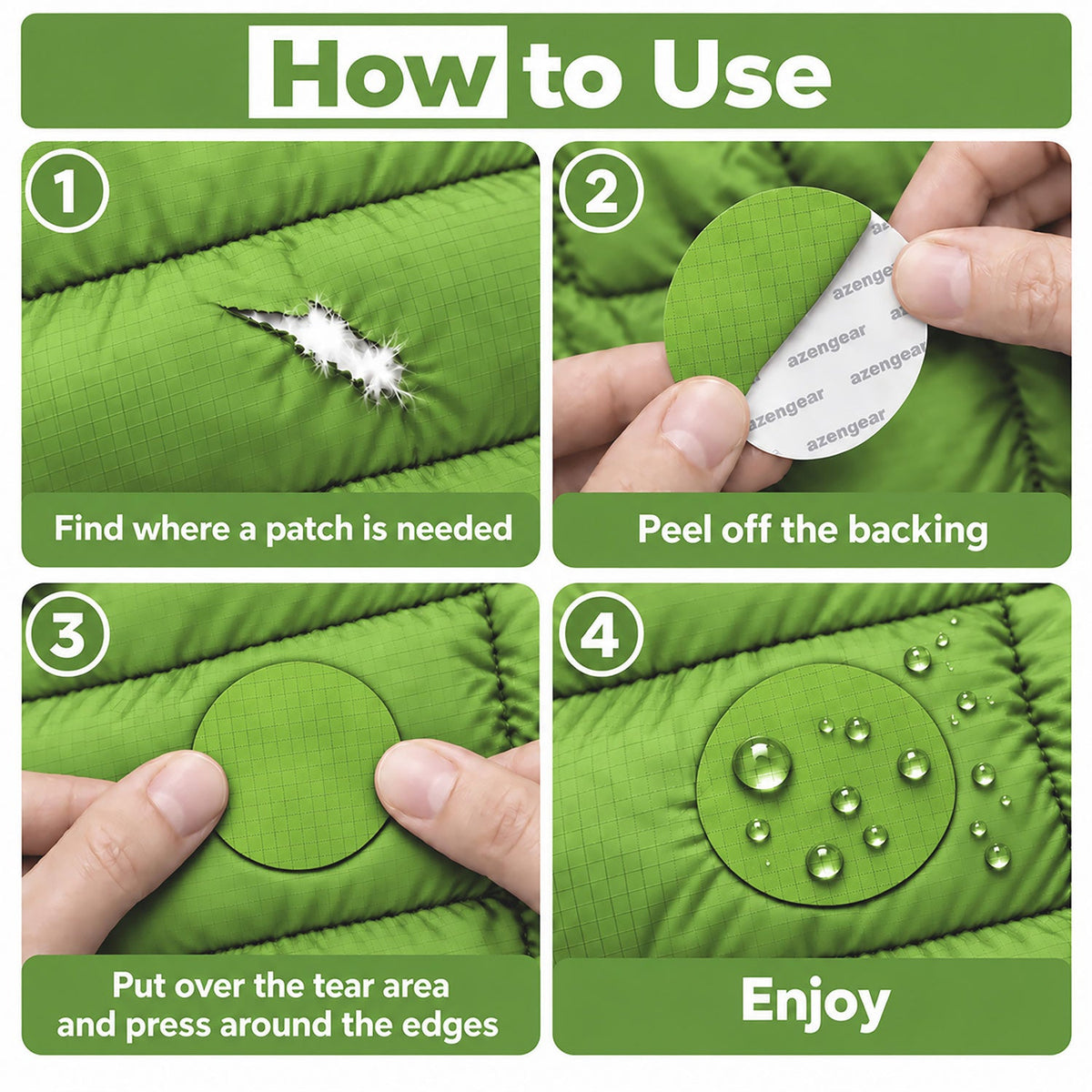Self-Adhesive Puffer Jacket Repair Patches (30+ Colours) - aZengear