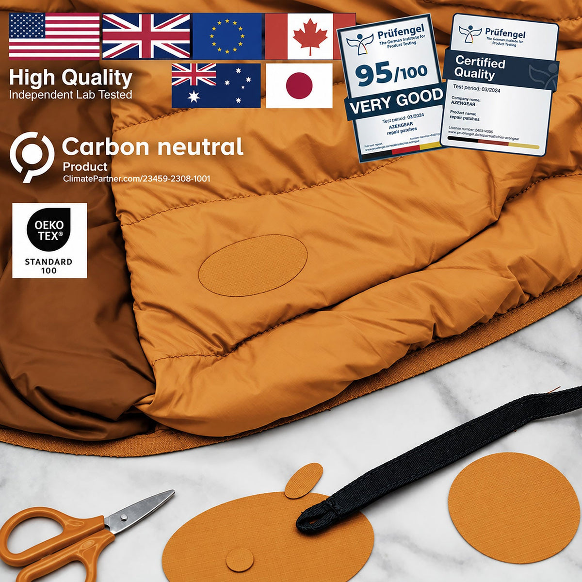 Self-Adhesive Puffer Jacket Repair Patches (30+ Colours) - aZengear