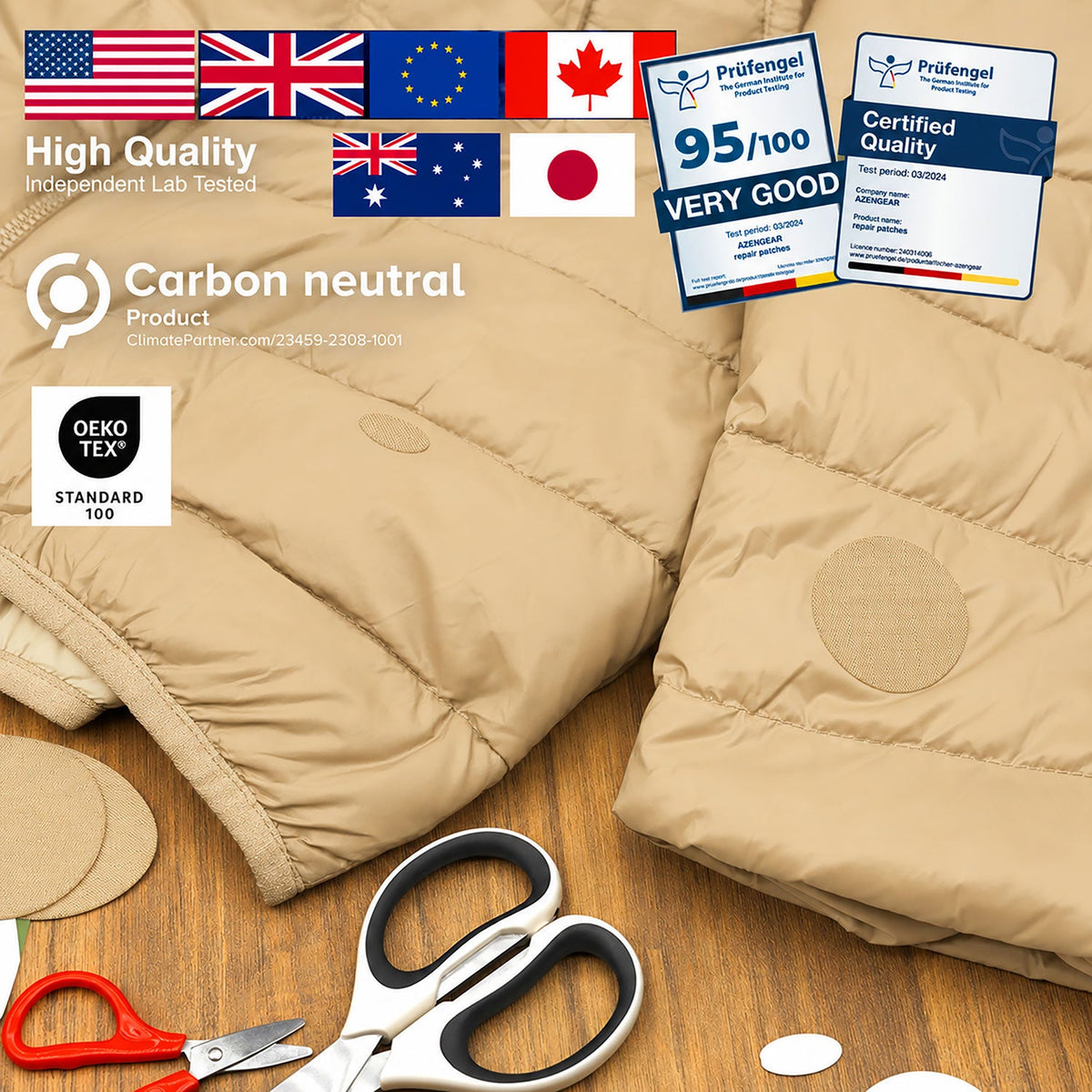 Self-Adhesive Puffer Jacket Repair Patches (30+ Colours) - aZengear
