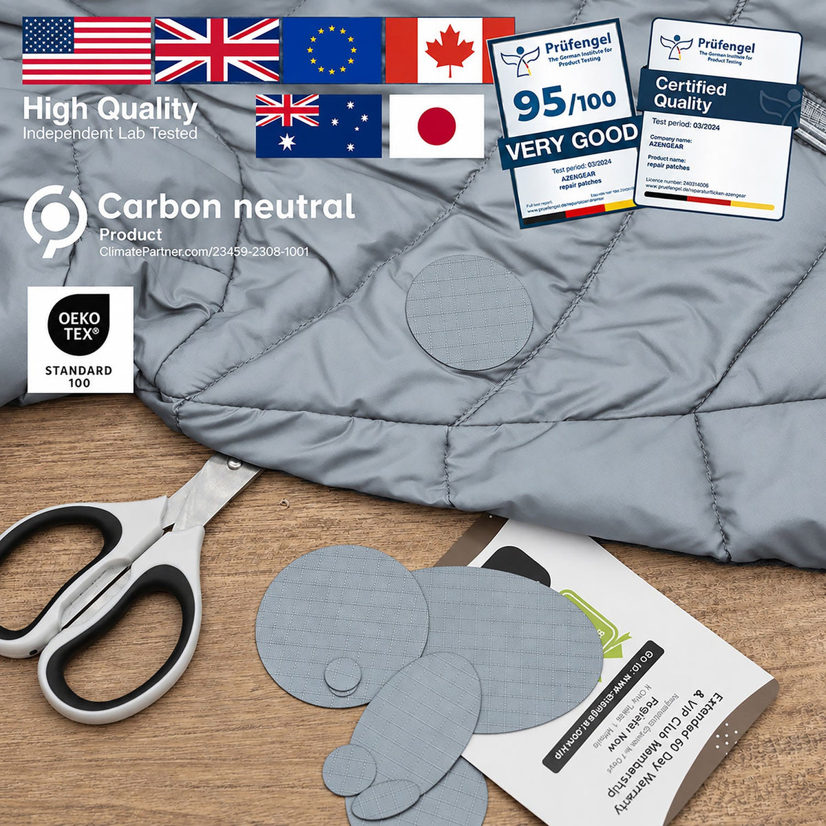 Self-Adhesive Puffer Jacket Repair Patches (30+ Colours) - aZengear