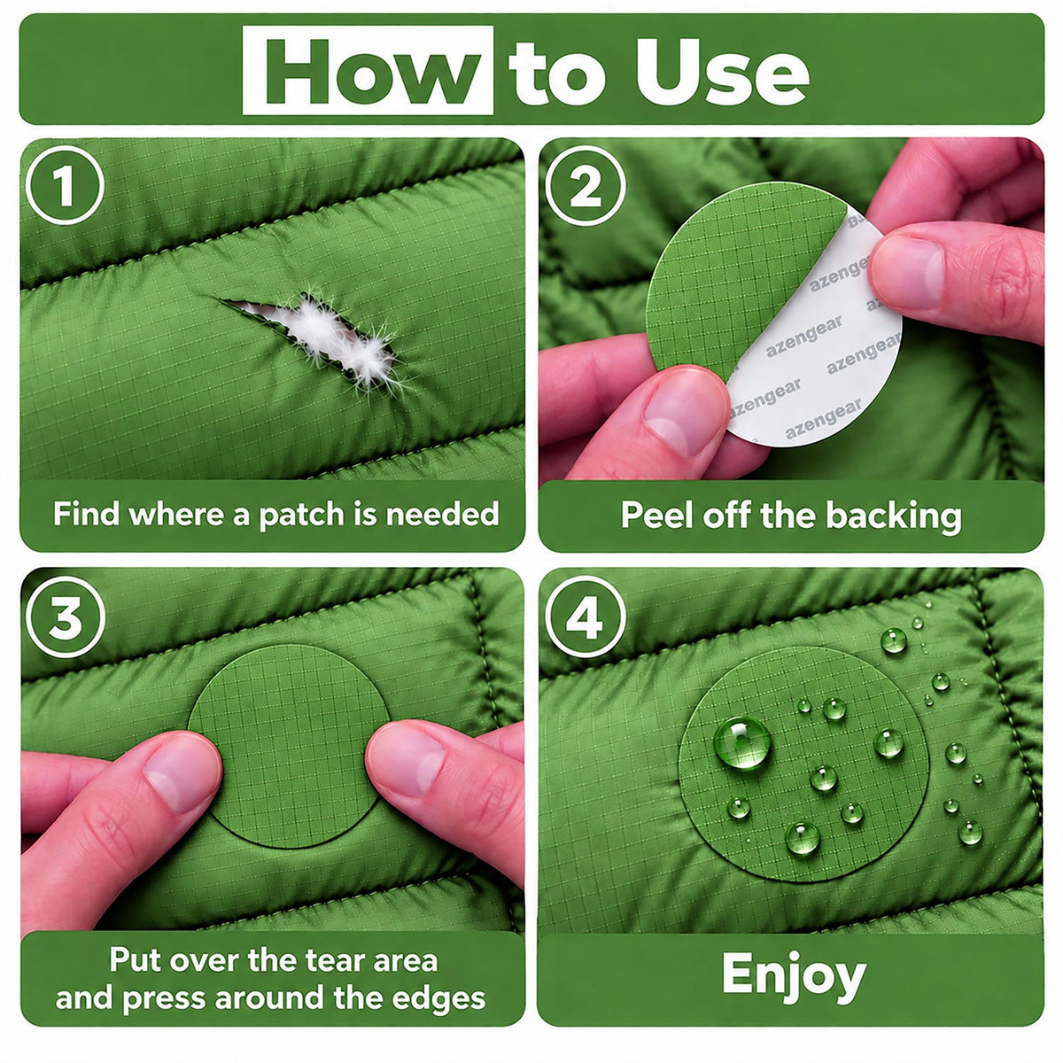 Self-Adhesive Puffer Jacket Repair Patches (30+ Colours) - aZengear