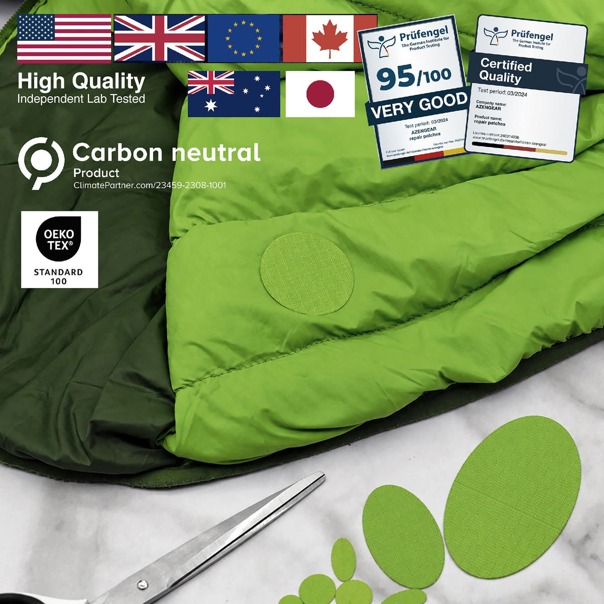 Self-Adhesive Puffer Jacket Repair Patches (30+ Colours) - aZengear