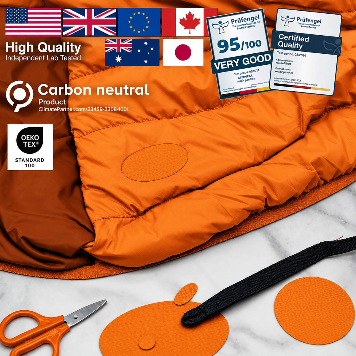 Self-Adhesive Puffer Jacket Repair Patches (30+ Colours) - aZengear