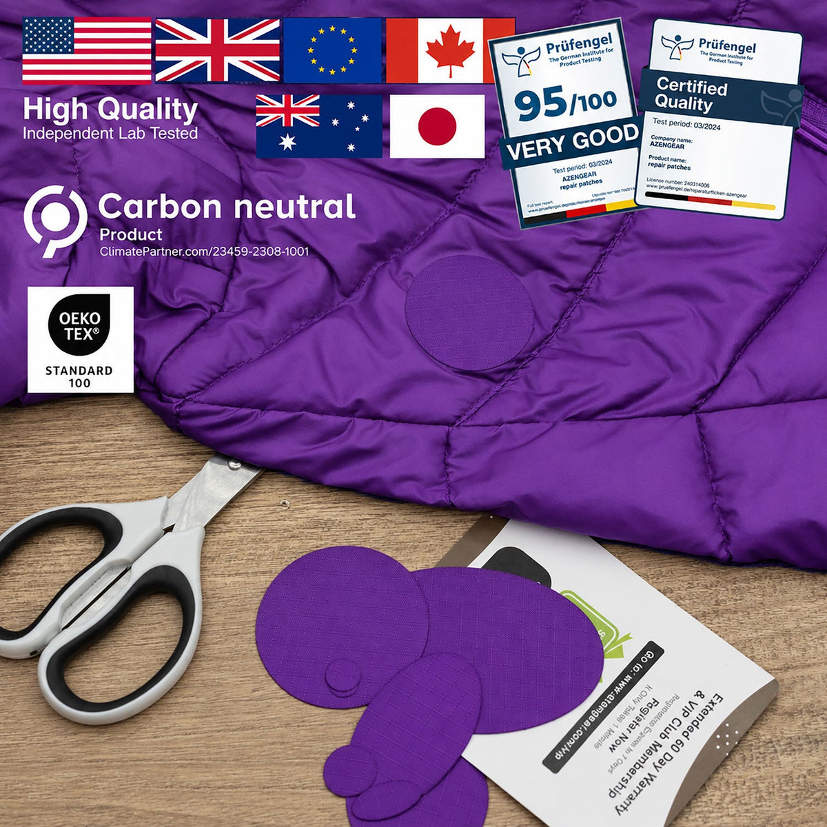 Self-Adhesive Puffer Jacket Repair Patches (30+ Colours) - aZengear