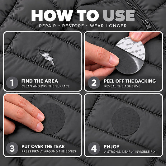 Self-Adhesive Puffer Jacket Repair Patches (30+ Colours) - aZengear