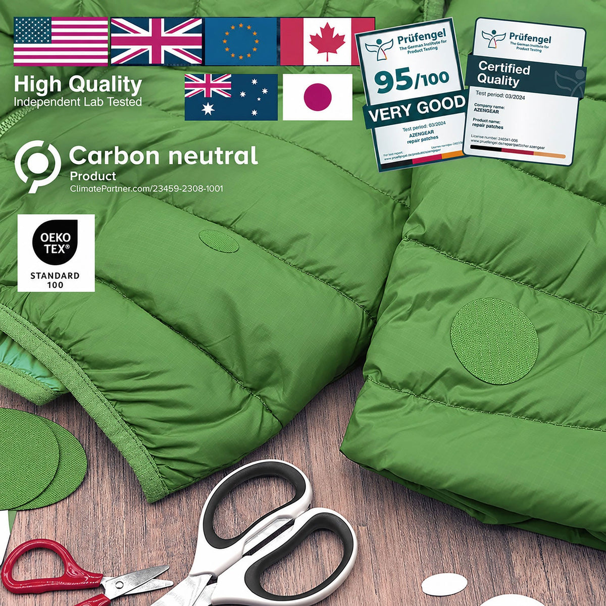 Self-Adhesive Puffer Jacket Repair Patches (30+ Colours) - aZengear