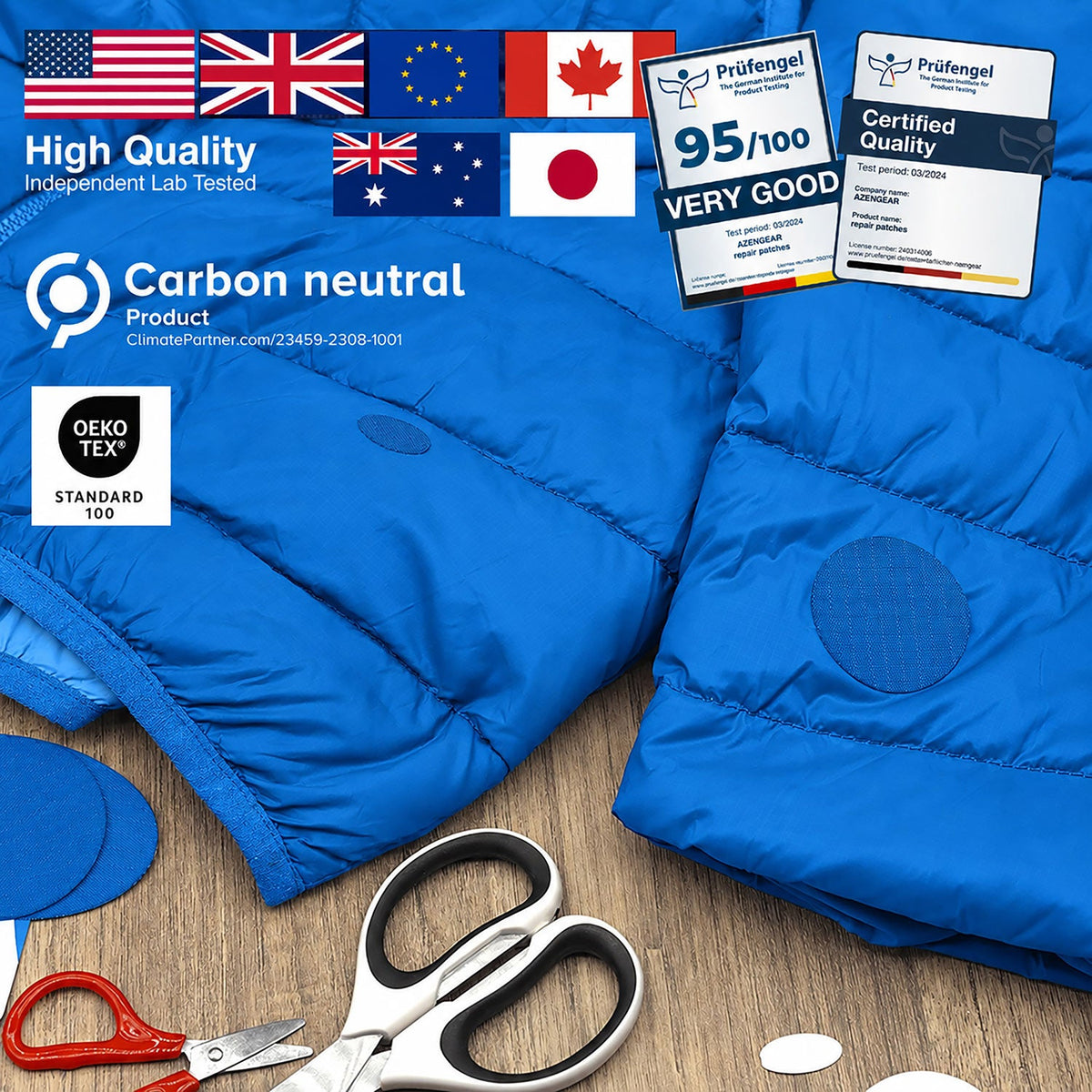 Self-Adhesive Puffer Jacket Repair Patches (30+ Colours) - aZengear