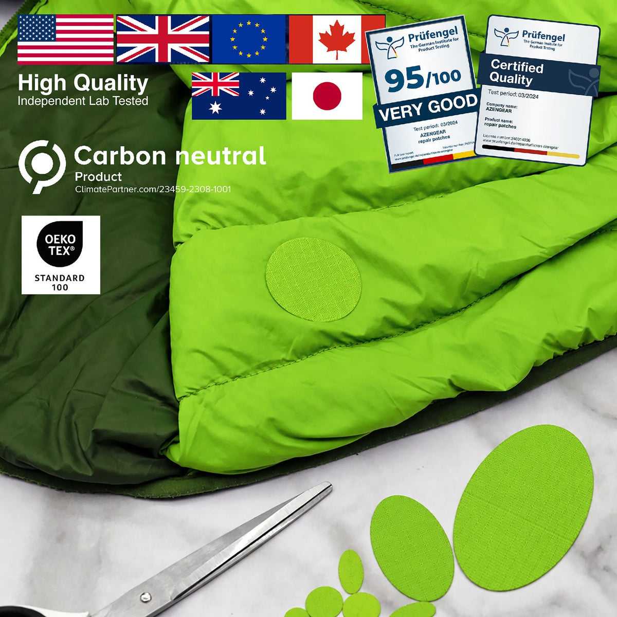 Self-Adhesive Puffer Jacket Repair Patches (30+ Colours) - aZengear