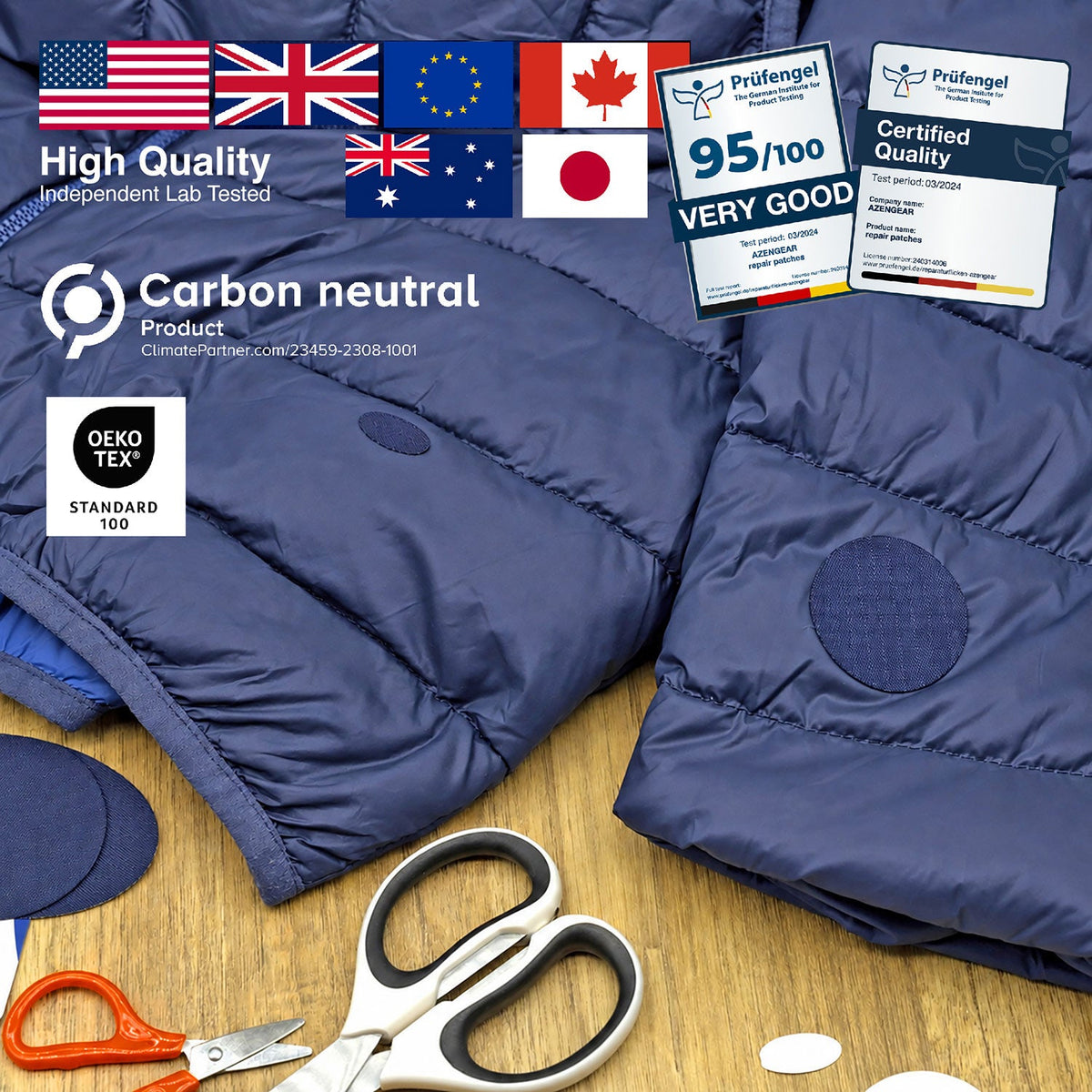 Self-Adhesive Puffer Jacket Repair Patches (30+ Colours) - aZengear