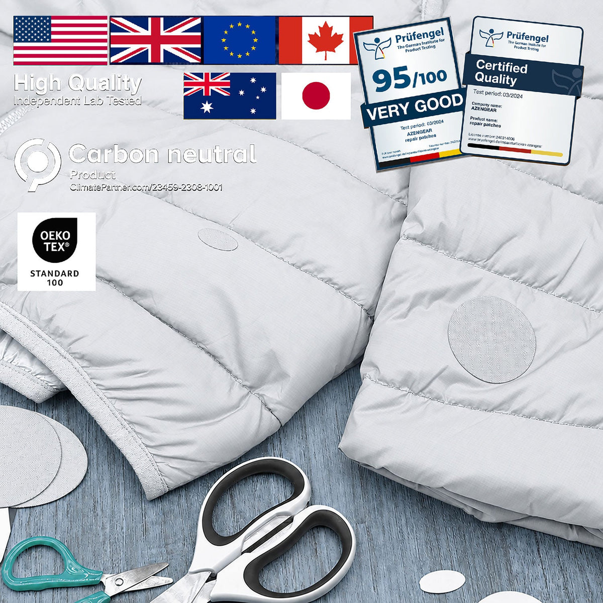Self-Adhesive Puffer Jacket Repair Patches (30+ Colours) - aZengear