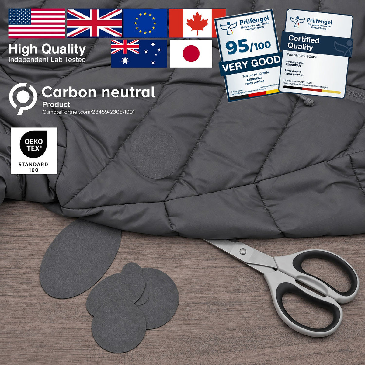 Self-Adhesive Puffer Jacket Repair Patches (30+ Colours) - aZengear