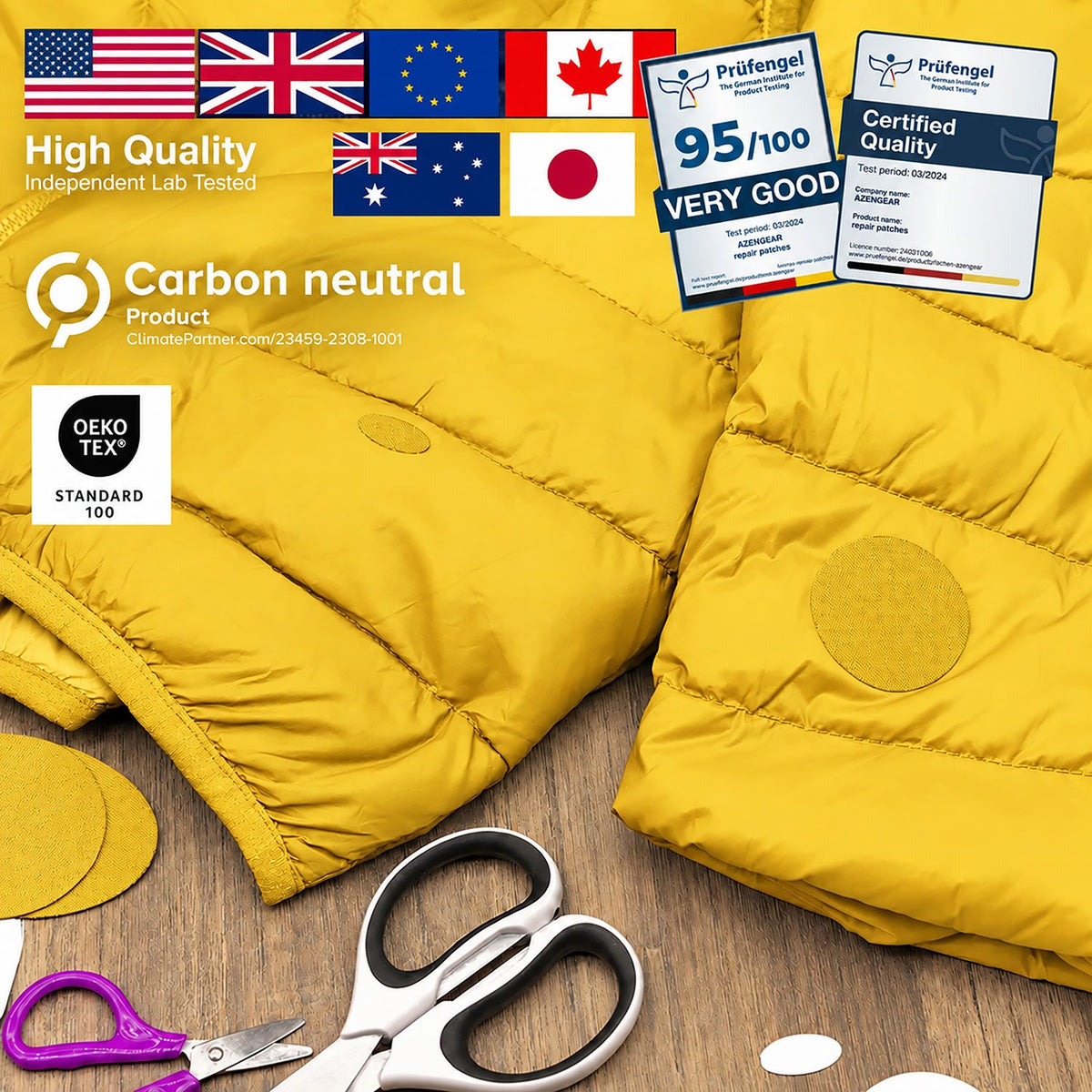 Self-Adhesive Puffer Jacket Repair Patches (30+ Colours) - aZengear