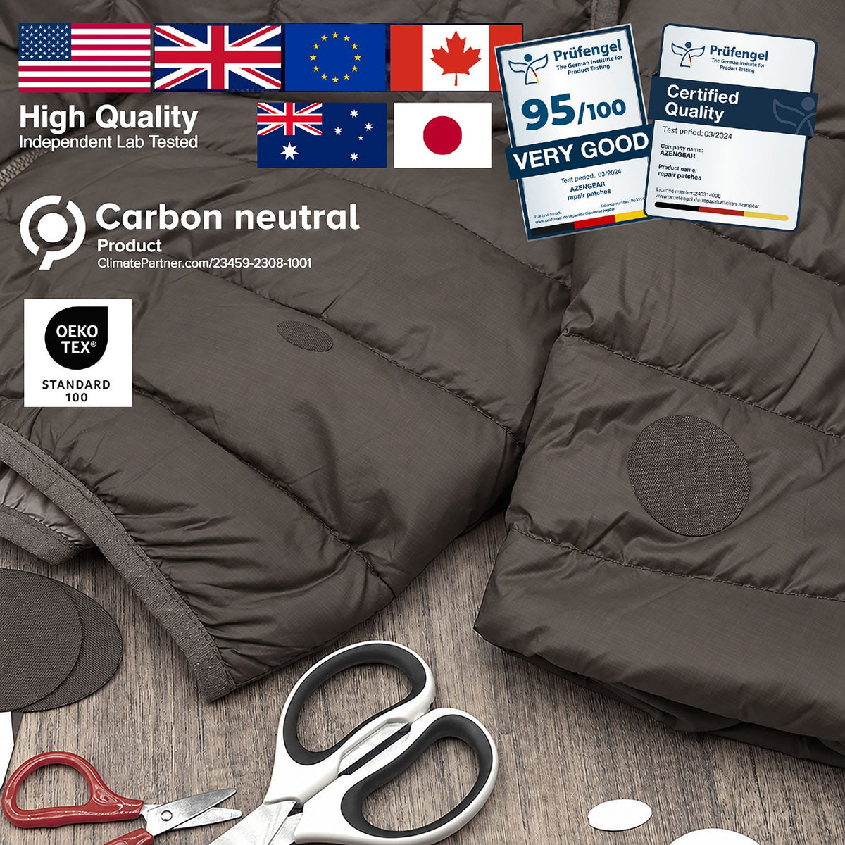 Self-Adhesive Puffer Jacket Repair Patches (30+ Colours) - aZengear