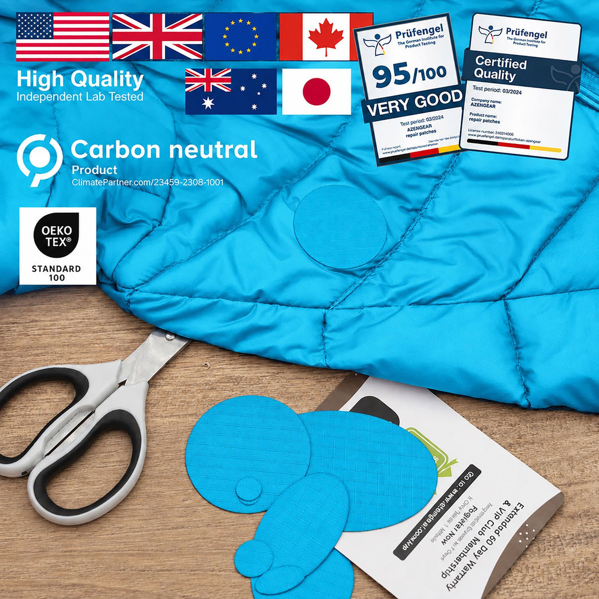 Self-Adhesive Puffer Jacket Repair Patches (30+ Colours) - aZengear