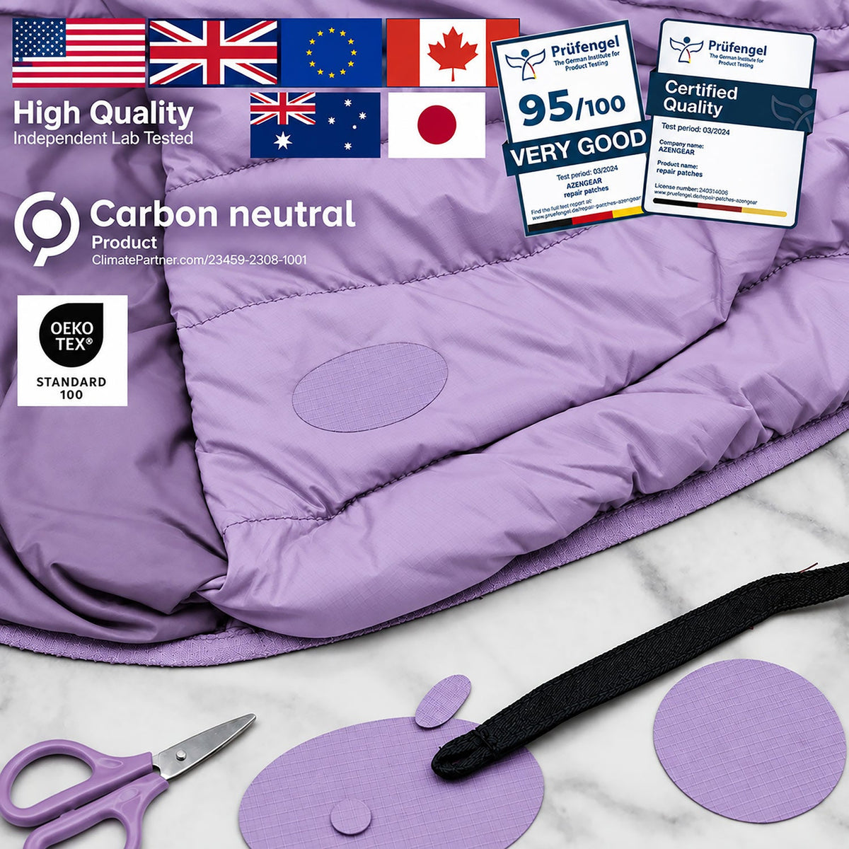 Self-Adhesive Puffer Jacket Repair Patches (30+ Colours) - aZengear