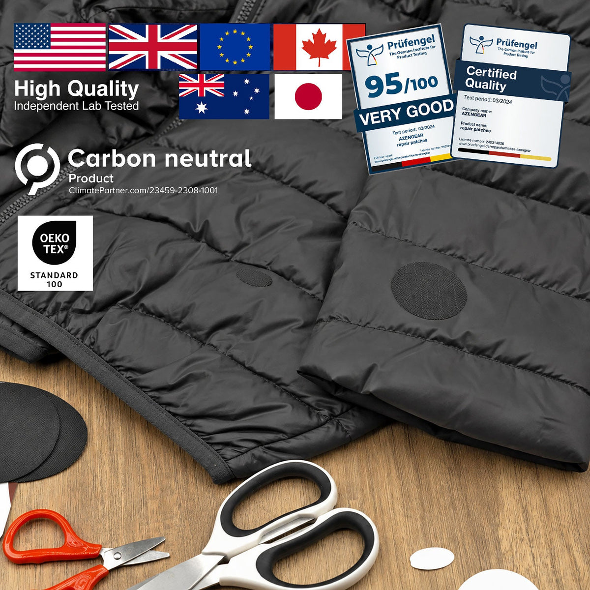 Self-Adhesive Puffer Jacket Repair Patches (30+ Colours) - aZengear