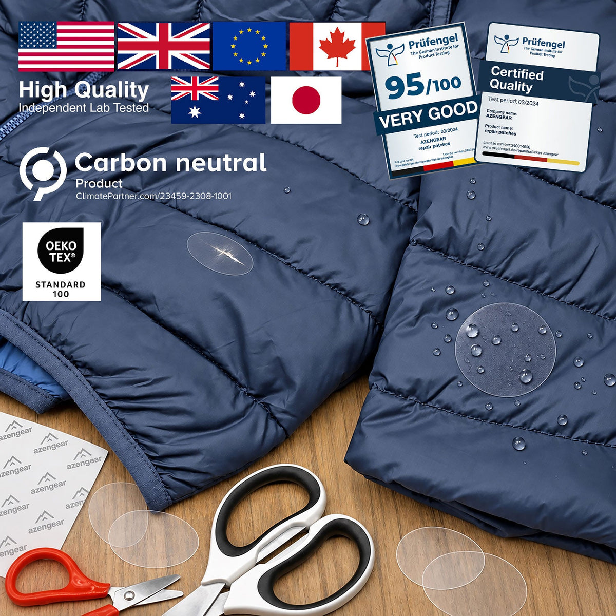 Self-Adhesive Puffer Jacket Repair Patches (30+ Colours) - aZengear