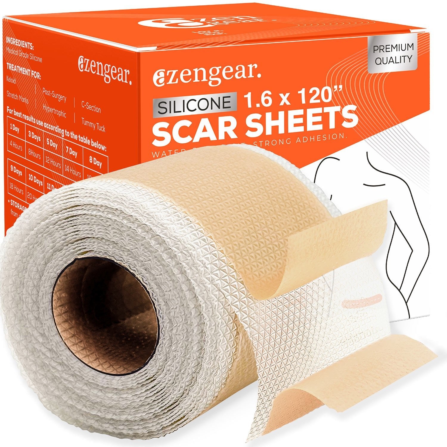 Silicone Scar Sheets Tape (1.6 x 120” / 3m Roll) - aZengear