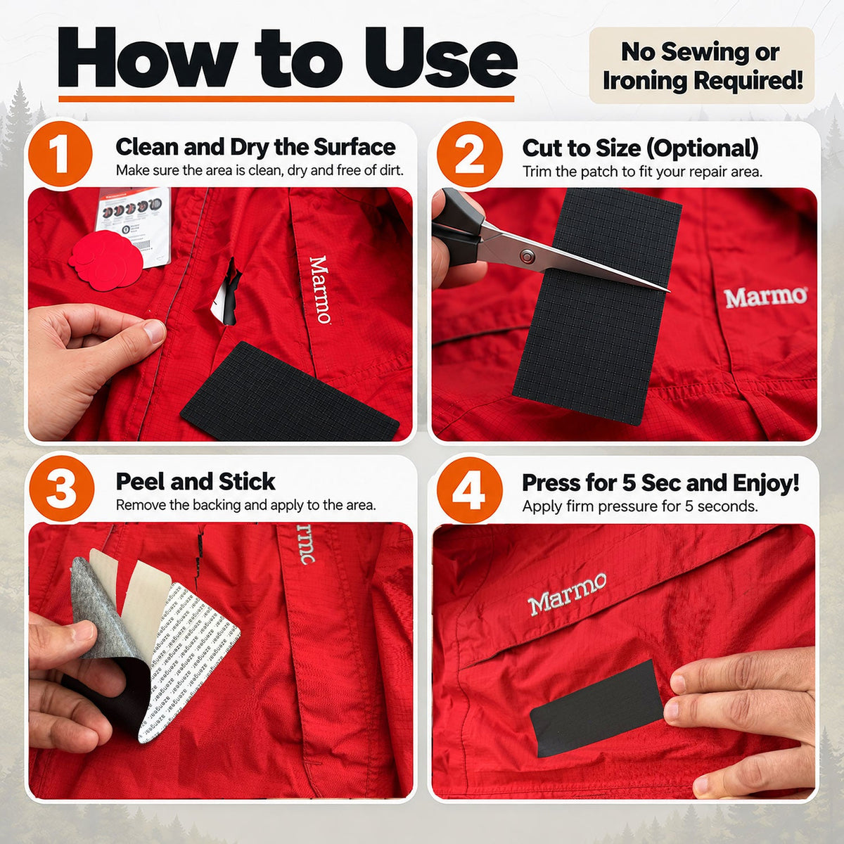 Stick-On Repair Patches - Waterproof, Tear-Cold-Heat-Resistant - aZengear