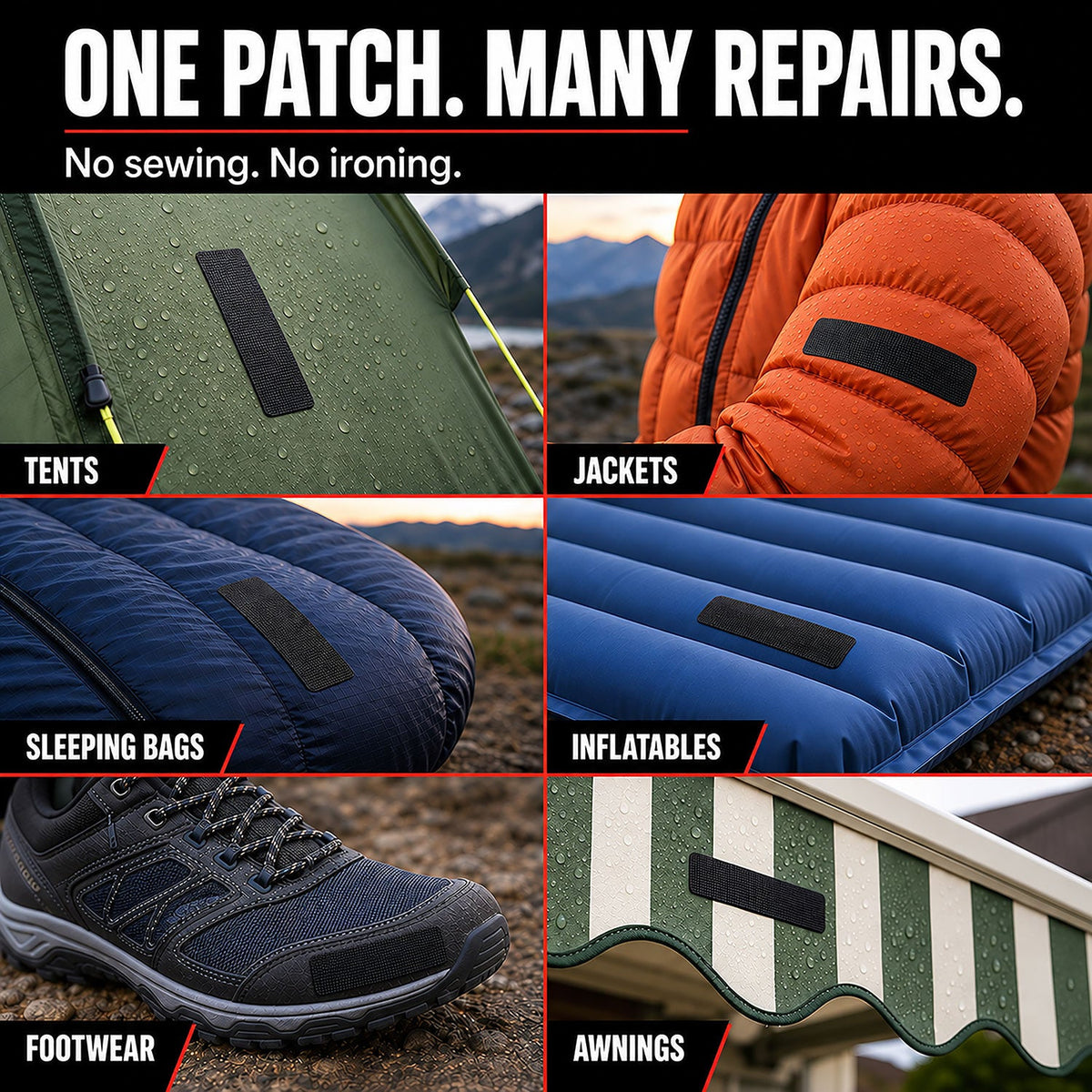 Stick-On Repair Patches - Waterproof, Tear-Cold-Heat-Resistant - aZengear