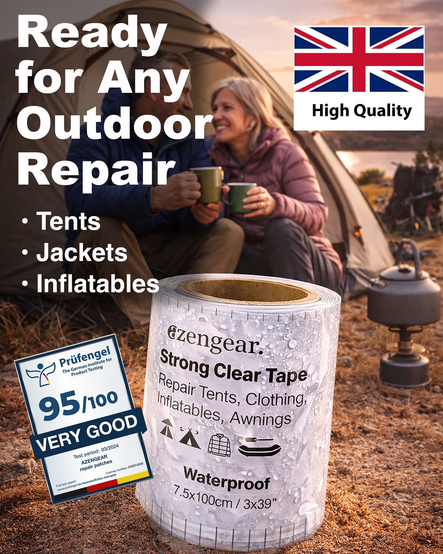 reparatie tape tent aZengear Clear Tenacious Waterproof Tape for Tent Repair