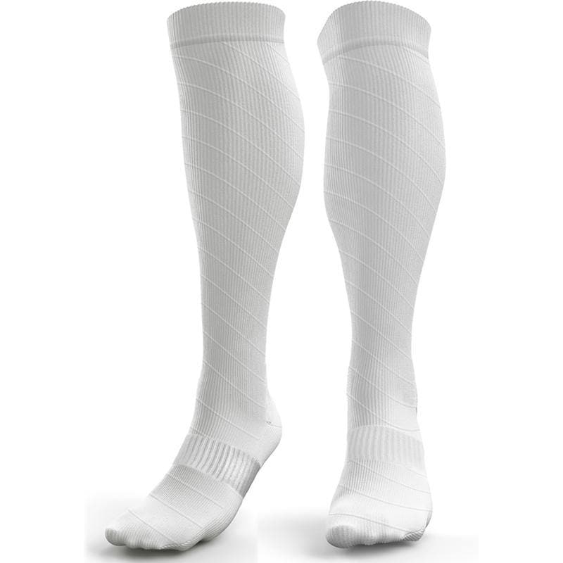 Compression Socks for Men & Women (20-30 mmHg) (Black/White, Pair) - aZengear