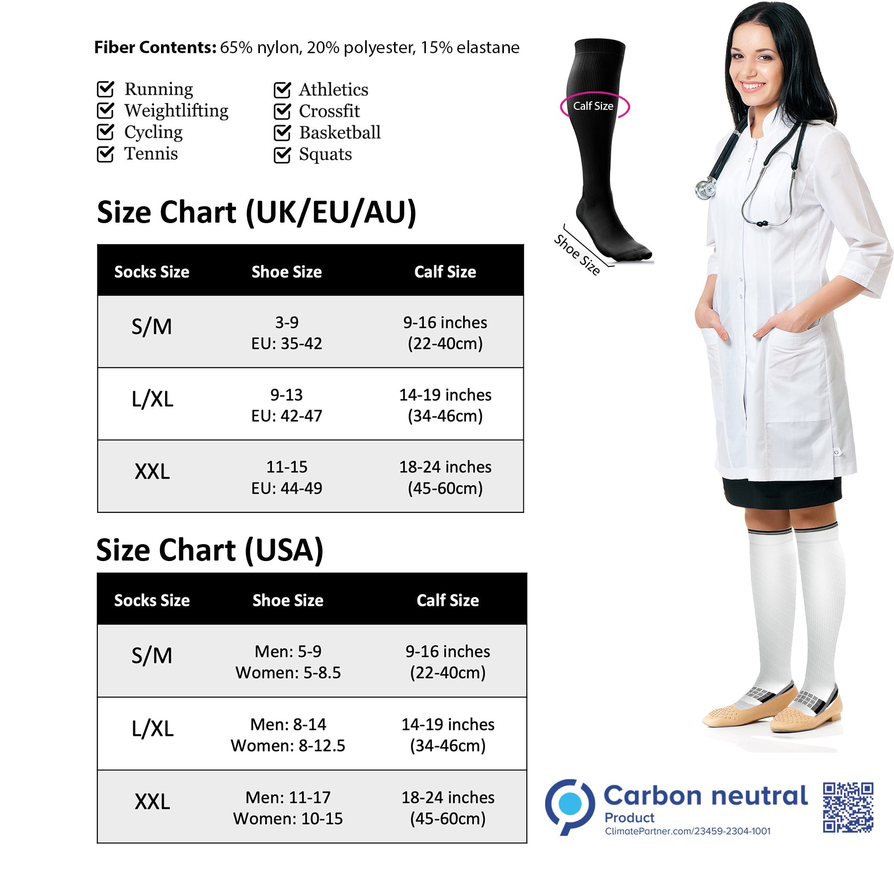 aZengear Compression Socks for Men & Women - Anti DVT Varicose