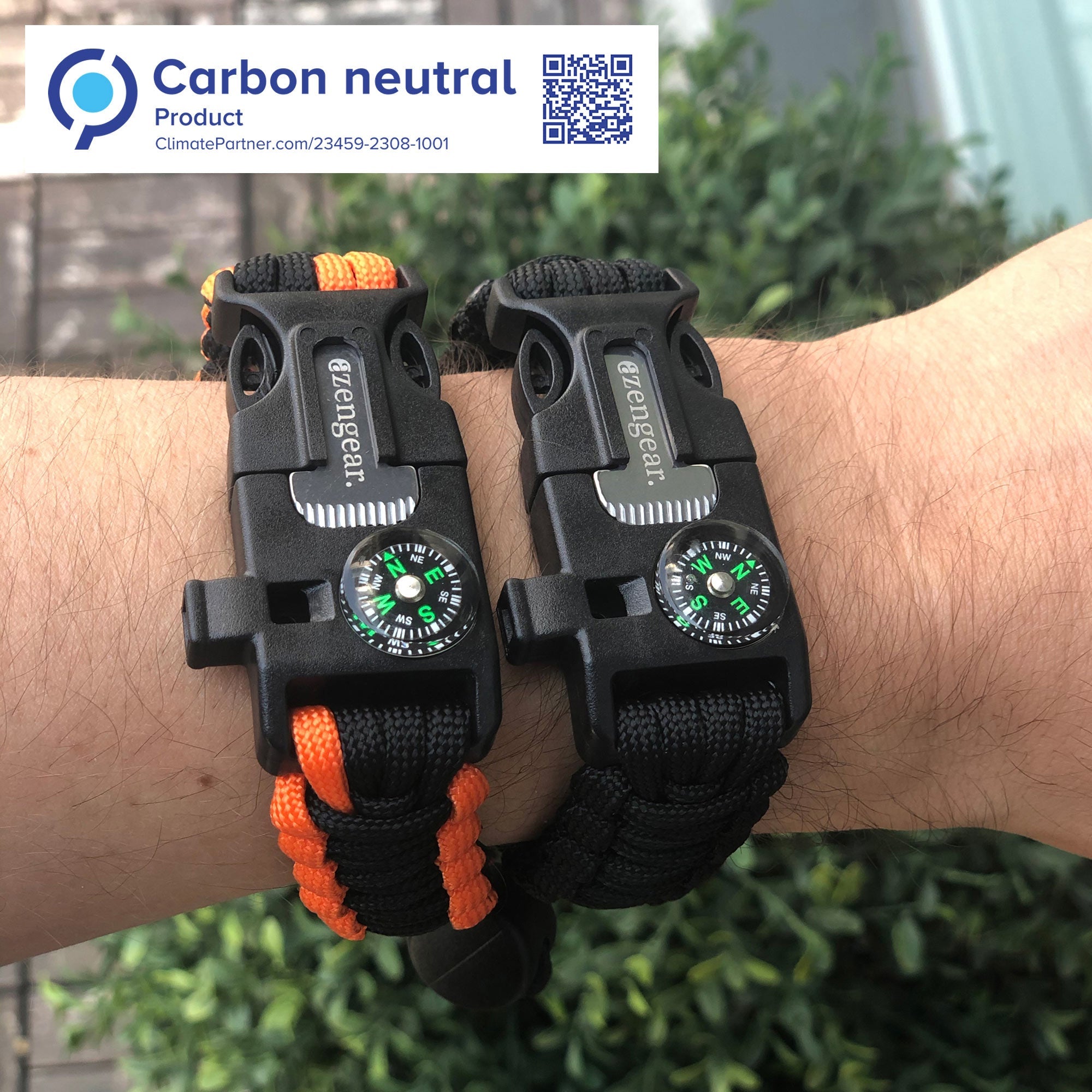 Survival-Armband 5-in-1 – Mit Kompass, Feuerstarter & Pfeife | Verstellbar, 4er-Pack
