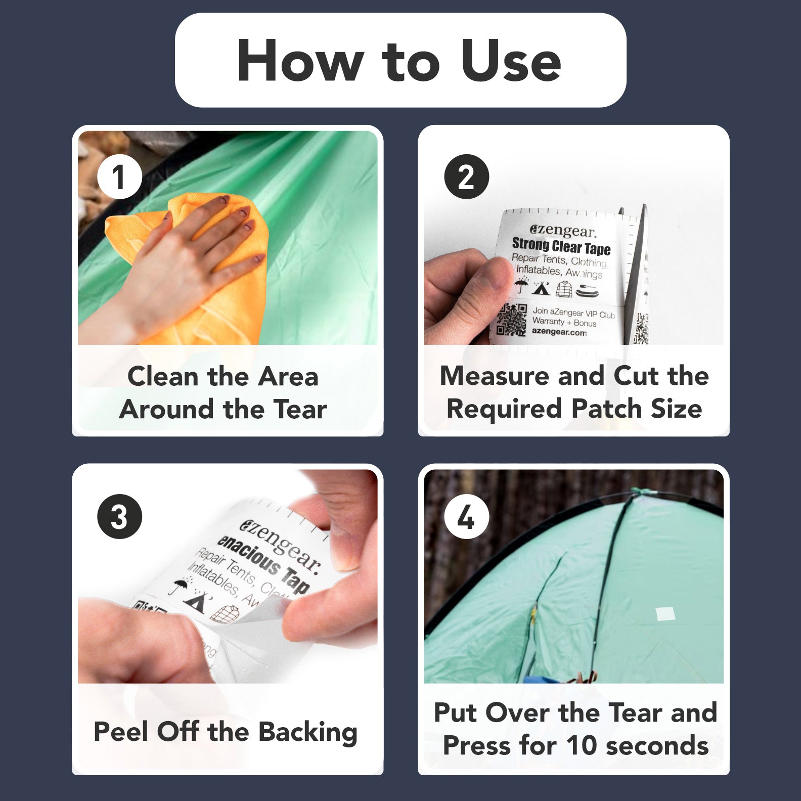 Strong Clear Tape for Tent Repair | Waterproof, Tenacious - aZengear